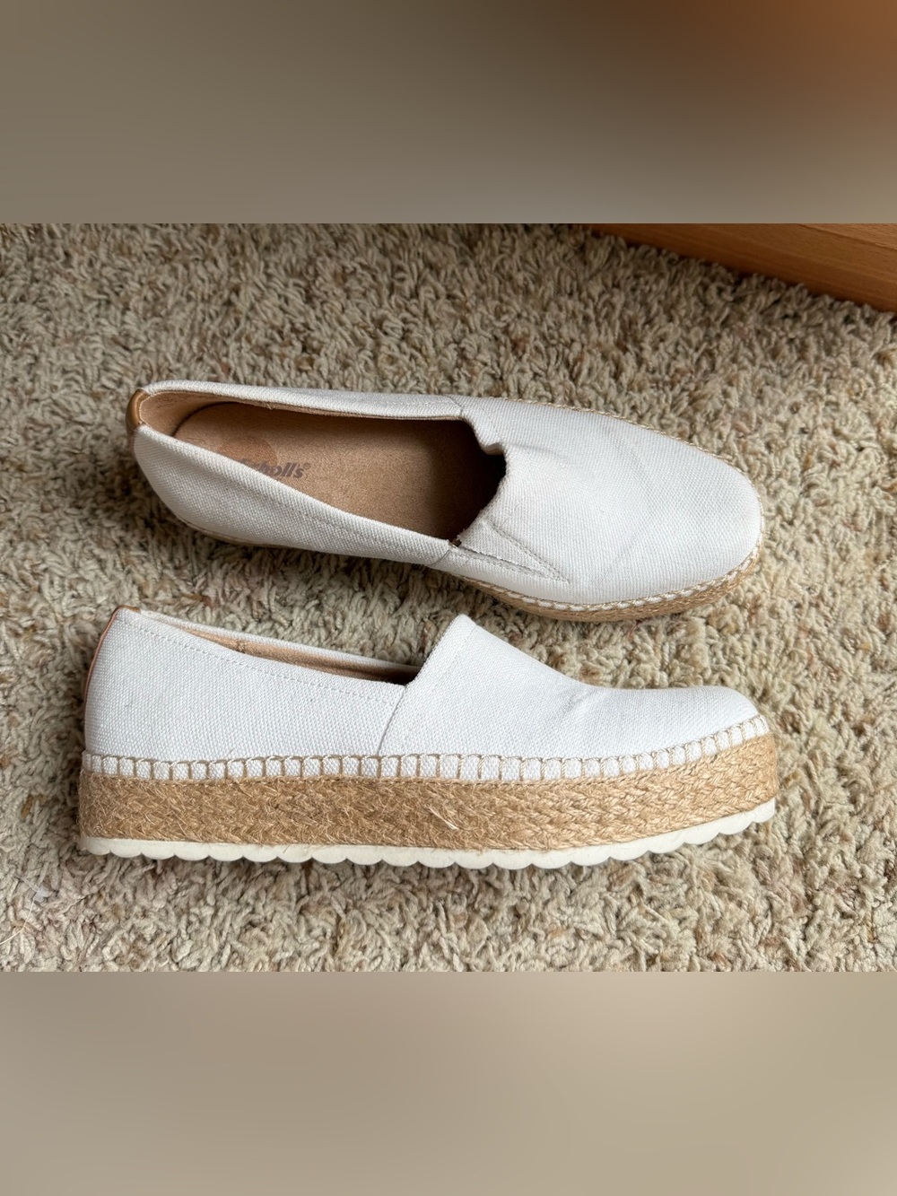 Dr. Scholl's Women's Sunray Espadrille Loafer White Canvas size 7.5